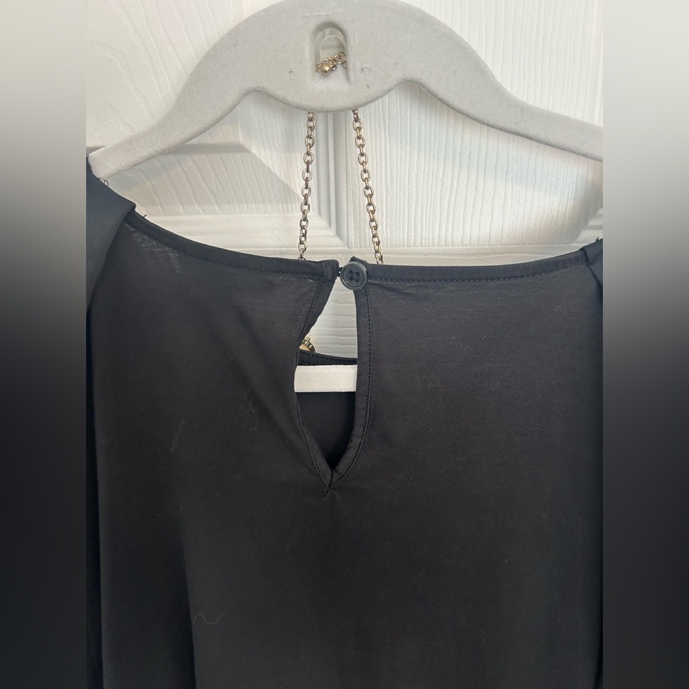 Who What Wear Black Puff Sleeve Blouse - Picture 7 of 7
